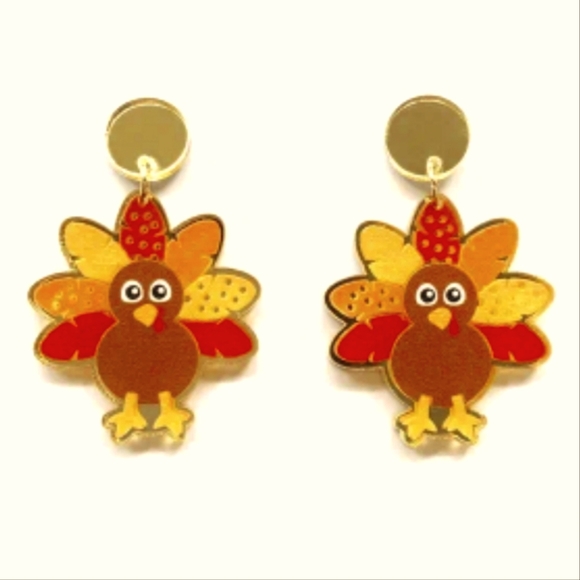 Turkey Acrylic Earrings - Picture 1 of 3